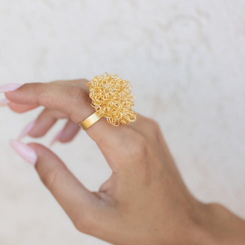 LYN| טבעת בציפוי זהב