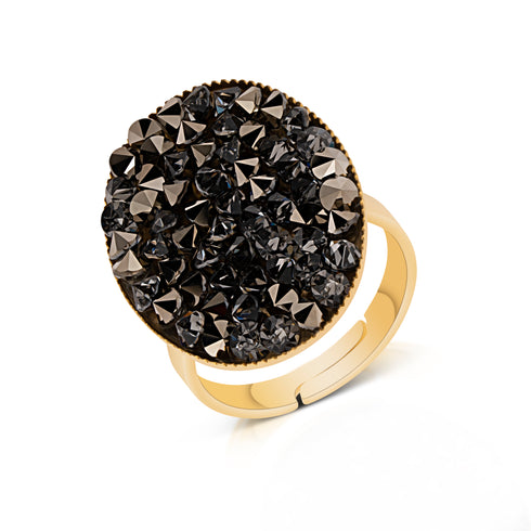 MEIRLIN| טבעת קריסטלים בציפוי זהב